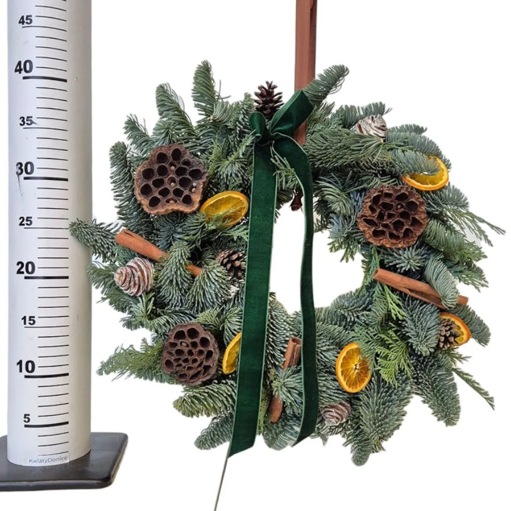 Wianek świąteczny bożonarodzeniowy żywy - 40cm - ręcznie robiony