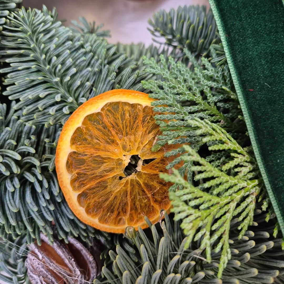 Wianek świąteczny bożonarodzeniowy żywy - 40cm - ręcznie robiony