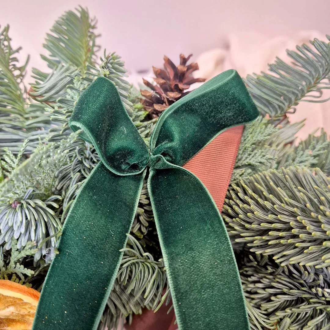 Wianek świąteczny bożonarodzeniowy żywy - 40cm - ręcznie robiony