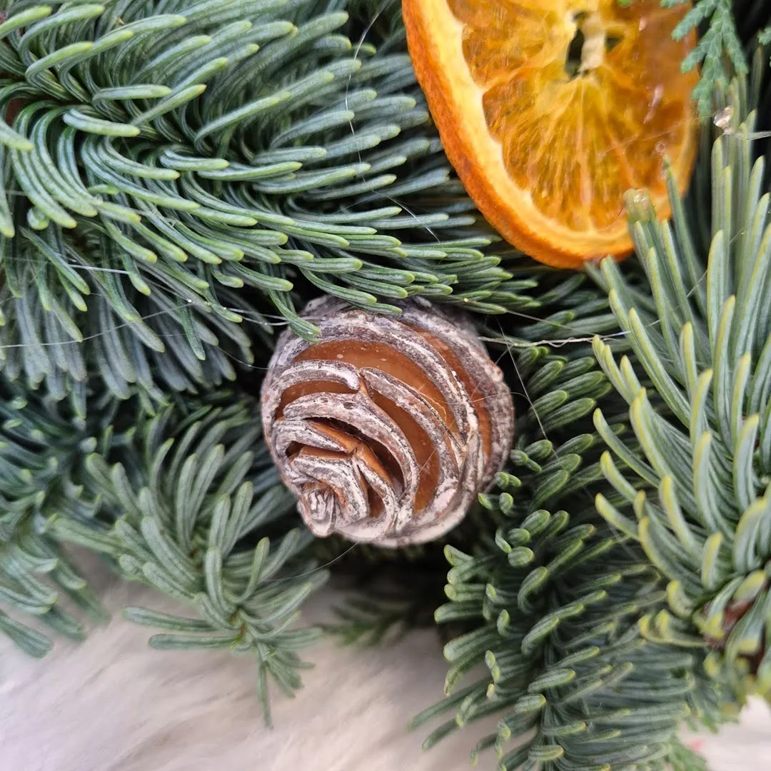 Wianek świąteczny bożonarodzeniowy żywy - 40cm - ręcznie robiony