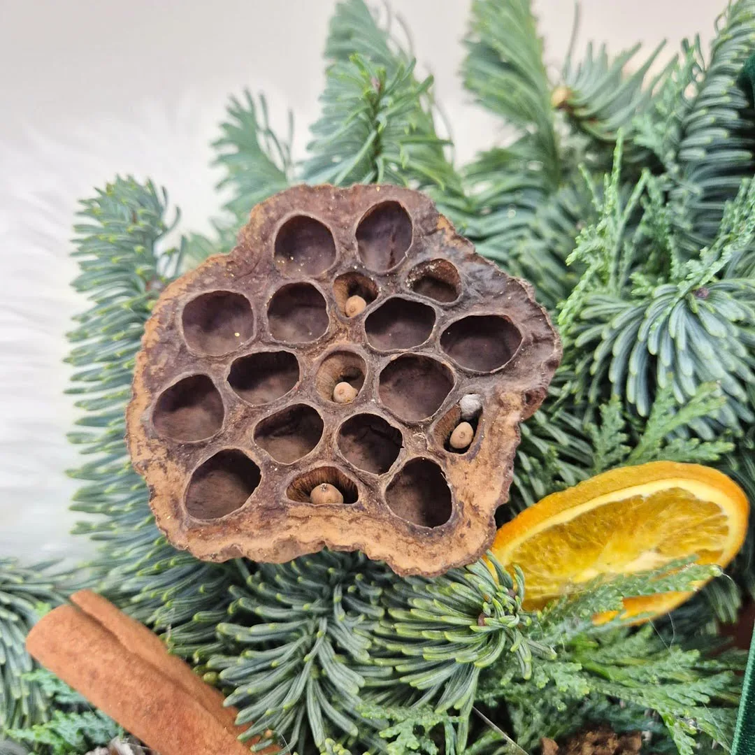 Wianek świąteczny bożonarodzeniowy żywy - 40cm - ręcznie robiony