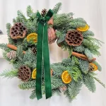 Wianek świąteczny bożonarodzeniowy żywy - 40cm - ręcznie robiony