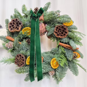 Wianek świąteczny bożonarodzeniowy żywy - 40cm - ręcznie robiony