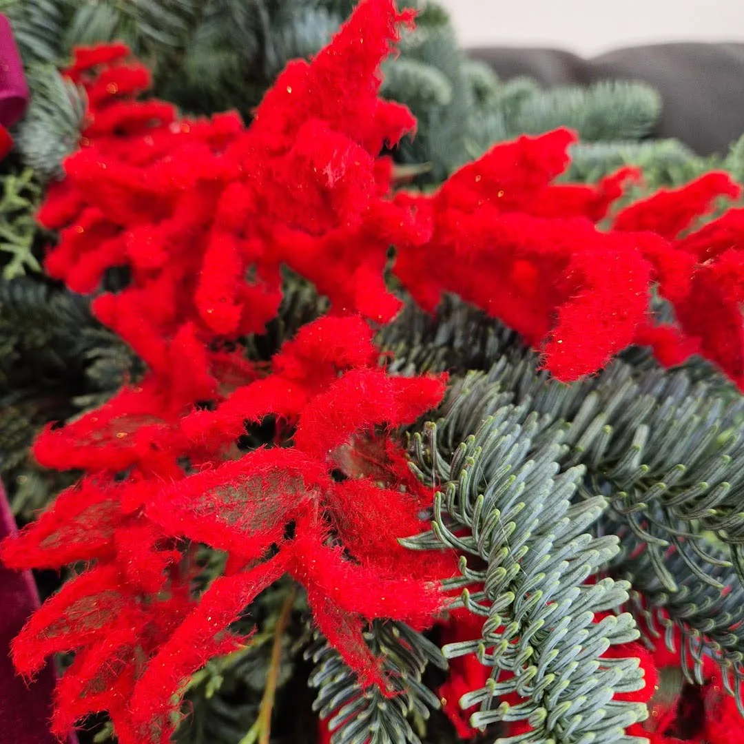 Wianek świąteczny bożonarodzeniowy żywy - 75cm - ręcznie robiony