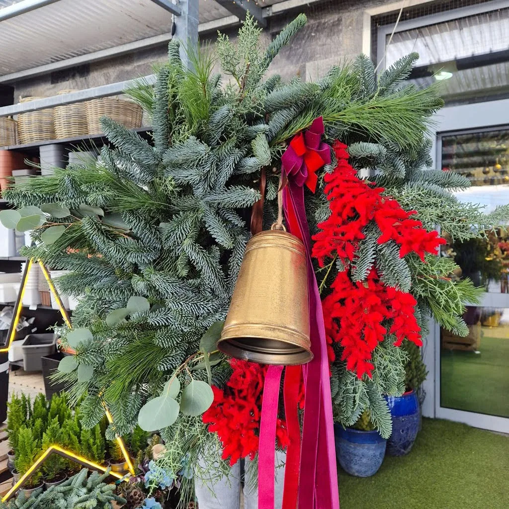 Wianek świąteczny bożonarodzeniowy żywy - 75cm - ręcznie robiony