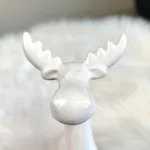 Renifer biały ceramiczny świąteczna figurka 15cm