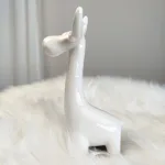 Renifer biały ceramiczny świąteczna figurka 15cm