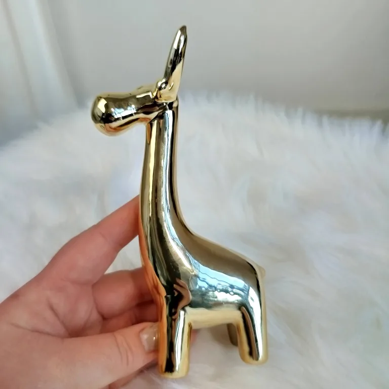 Renifer złoty ceramiczny świąteczna figurka 15cm