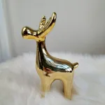 Renifer złoty ceramiczny świąteczna figurka 16cm