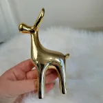 Renifer złoty ceramiczny świąteczna figurka 16cm