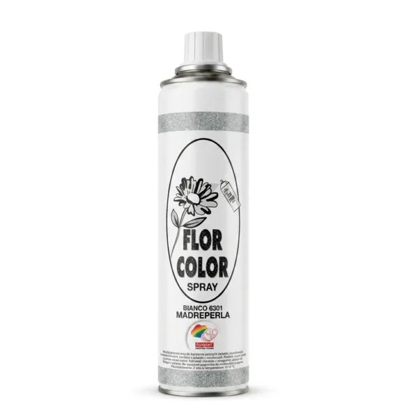 Farba do kwiatów w sprayu Florcolor Bianco 6301 Madreperla