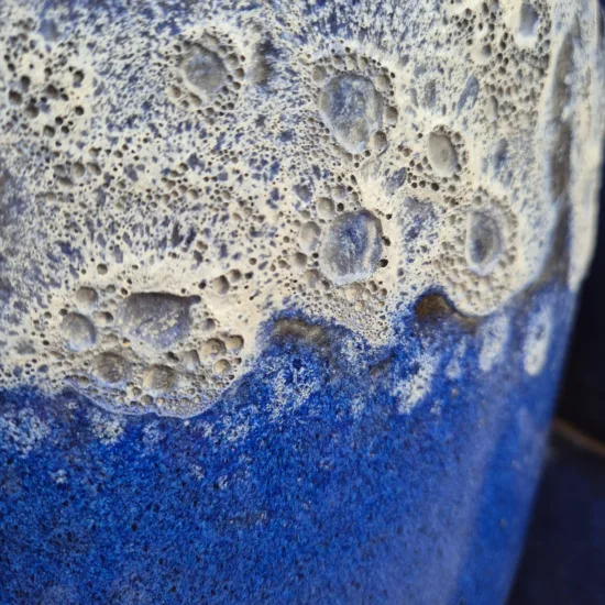 Doniczka ceramiczna ogrodowa niebieska lawa bez podstawki