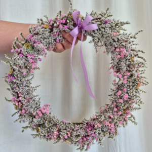 Wianek na drzwi naturalny w stylu boho ręcznie robiony 35cm