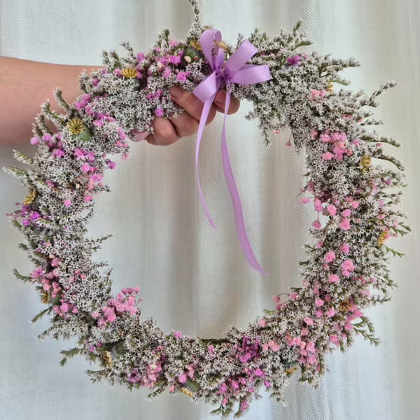 Wianek na drzwi naturalny w stylu boho ręcznie robiony 35cm