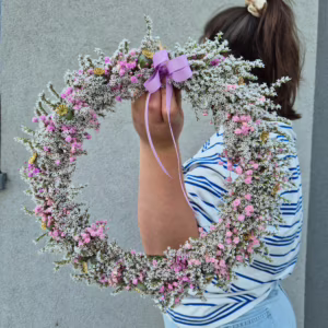 Wianek na drzwi naturalny w stylu boho ręcznie robiony 35cm