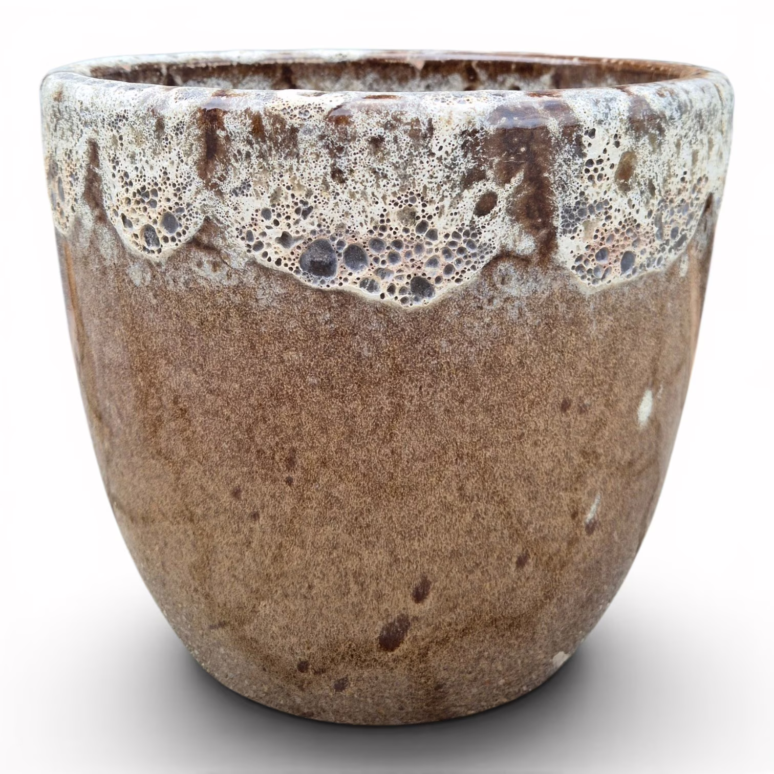 Doniczka ceramiczna brązowa z efektem lawy wulkanicznej 38cm