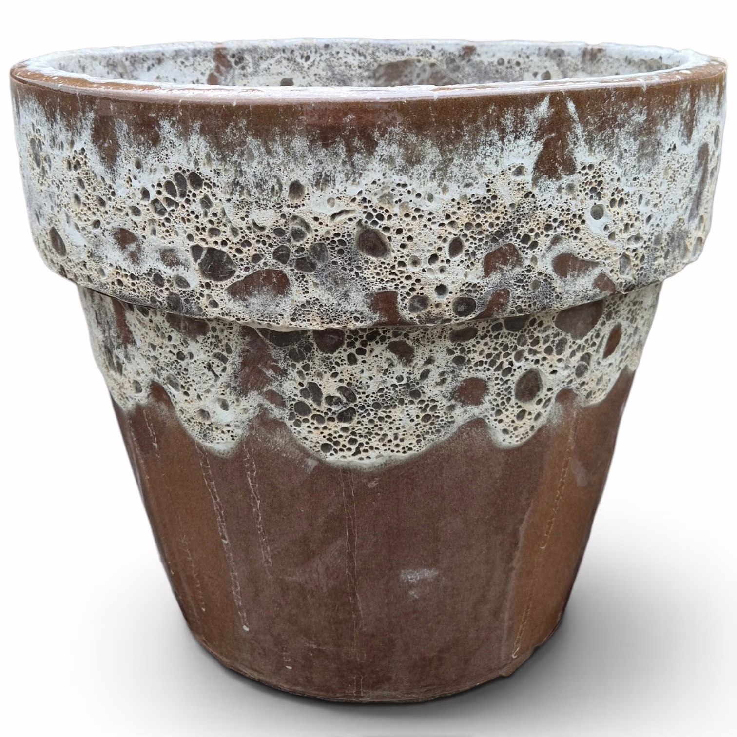 Doniczka ceramiczna stożkowa brązowa z lawy wulkanicznej 49cm
