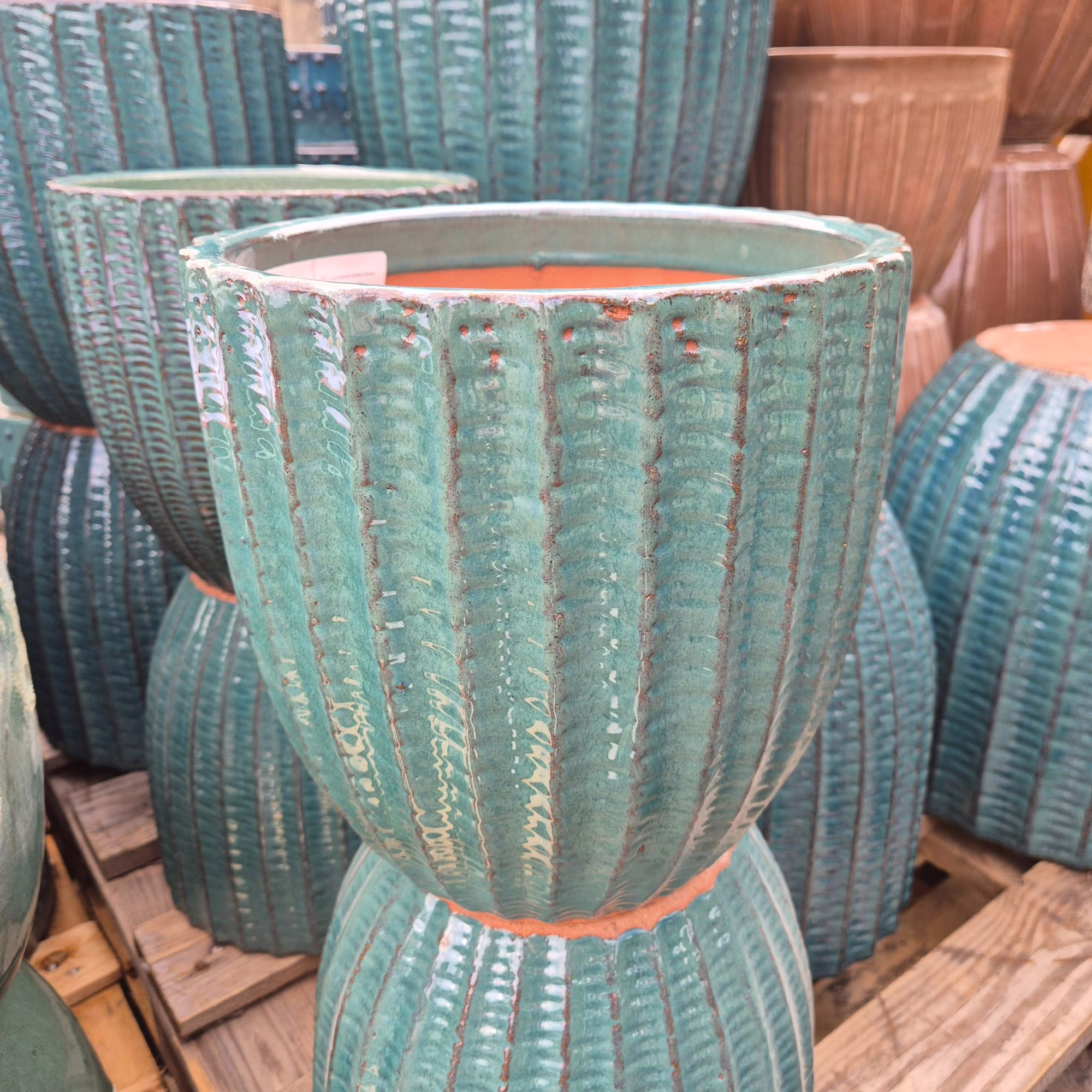 Doniczka ceramiczna ogrodowa turkusowa 25cm