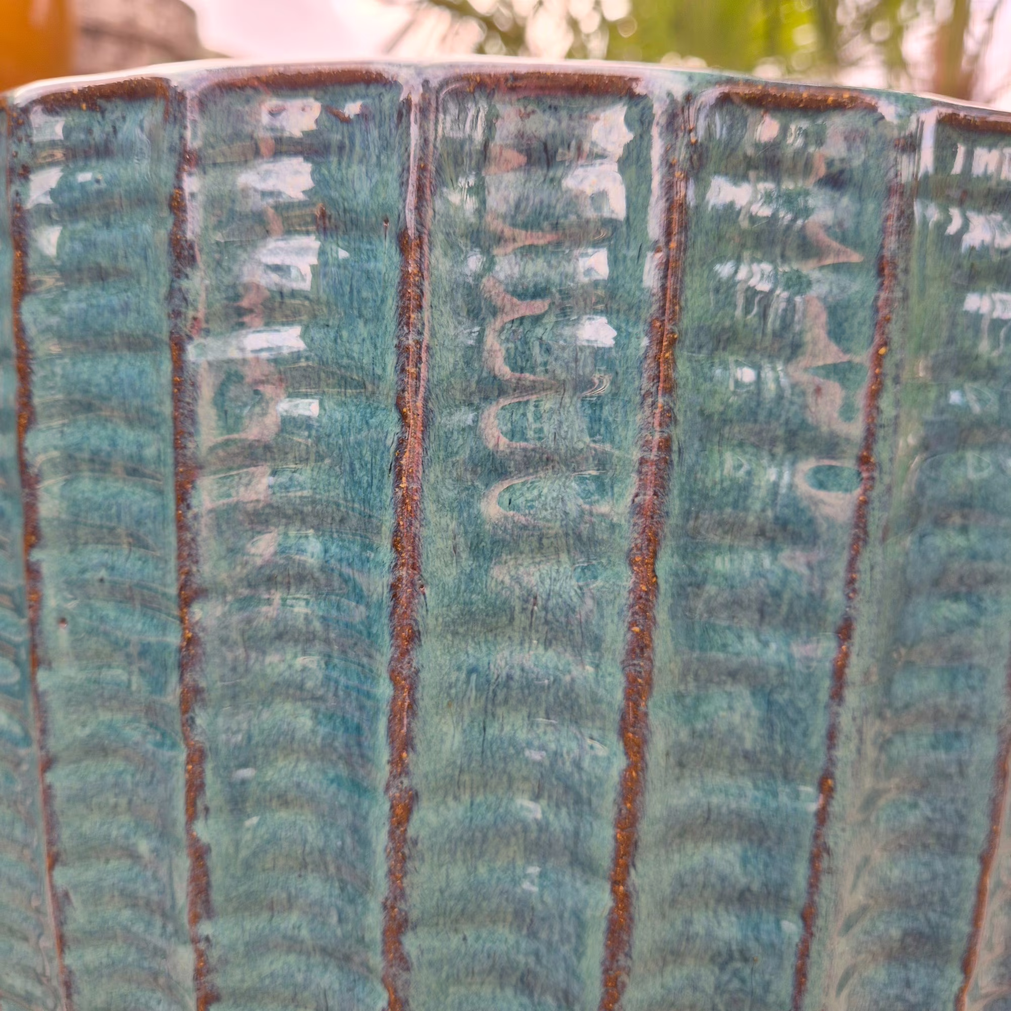 Doniczka ceramiczna ogrodowa turkusowa 36cm