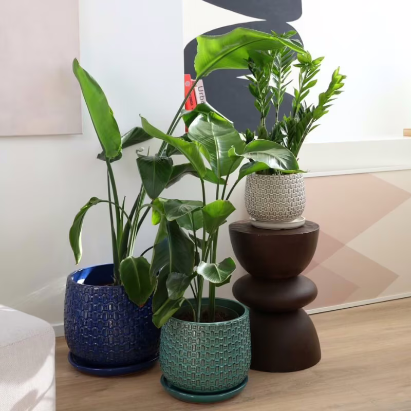 Doniczka ceramiczna turkusowa z podstawką 32cm